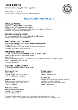 Program na prosinec 2016