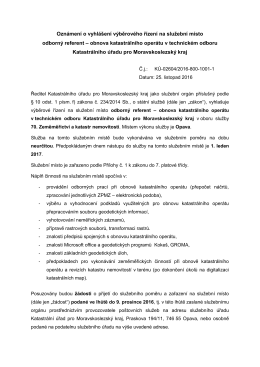 odborný referent – obnova katastrálního operátu v technickém