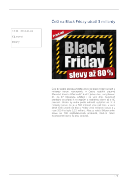 Če&scaron;i na Black Friday utrat&iacute; 3 miliardy