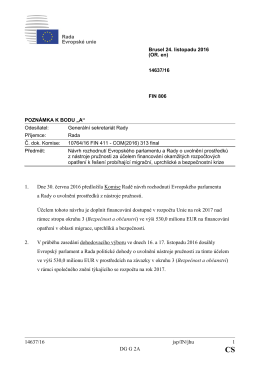 14637/16 jsp/IN/jhu 1 DG G 2A 1. Dne 30. června 2016 předložila