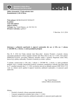 Odbor ekonomický Úřadu městské části Dominikánská 2, 601 69