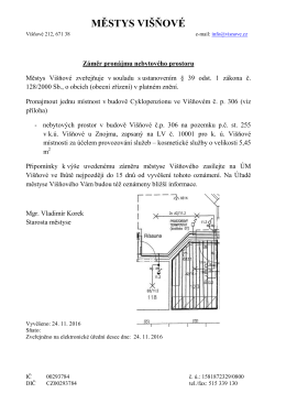 Záměr pronájmu NP - č.p. 306