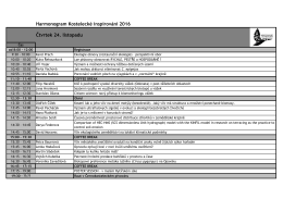 Harmonogram Kostelecké inspirování 2016 Čtvrtek 24. listopadu