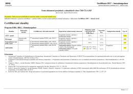 Certifikace 2017 - hemokoagulace