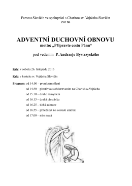 adventn&iacute; duchovn&iacute; obnovu - Ř&iacute;mskokatolick&aacute; farnost Slavič&iacute;n