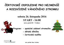 sobota 26. listopadu 2016 START - 16:00