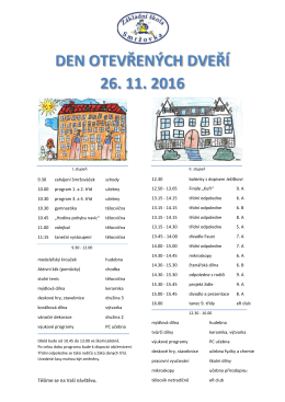 DEN OTEVŘEN&Yacute;CH DVEŘ&Iacute; 26. 11. 2016