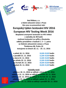 Evropsk&yacute; t&yacute;den testov&aacute;n&iacute; HIV 2016 European HIV Testing Week 2016