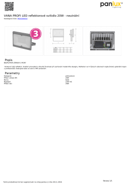 VANA PROFI LED reflektorové svítidlo 20W - neutrální