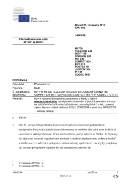 14662/16 mp/JP/rk 1 DG G 3 A I. ÚVOD 1. Dne 25. května 2016