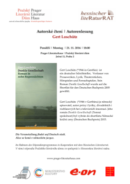 Autorské čtení | Autorenlesung Gert Loschütz