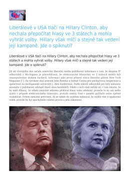 Liberálové v USA tlačí na Hillary Clinton, aby nechala