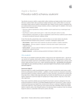 Apple a školství Průvodce rodičů ochranou soukromí