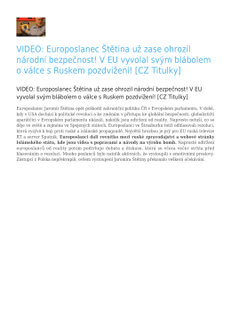 Europoslanec Štětina už zase ohrozil národní