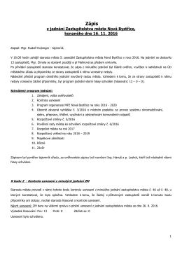 Zápis z jednání zastupitelstva 16.11.2016