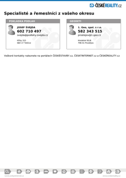 Specialist&eacute; a řemesln&iacute;ci z va&scaron;eho okresu