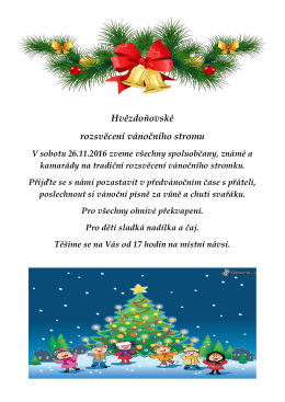 Hvězdoňovsk&eacute; rozsvěcen&iacute; v&aacute;nočn&iacute;ho stromu