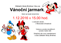 Pozvánka na Vánoční jarmark - Základní škola Brněnec, Moravská