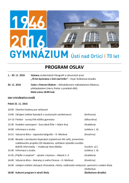 program oslav - Gymnázium Ústí nad Orlicí