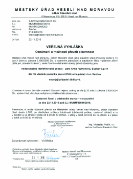 Oznámení o možnosti převzít písemnost
