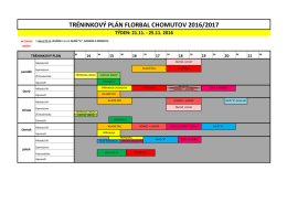 TRÉNINKOVÝ PLÁN FLORBAL CHOMUTOV 2016/2017