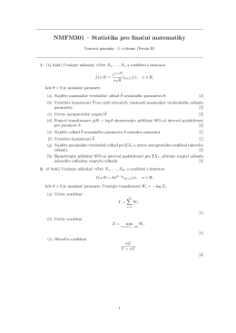 NMFM301 – Statistika pro finacn´ı matematiky