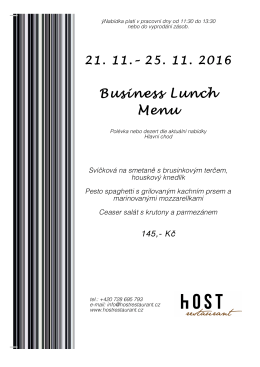 145,- Kč - hOST Restaurant