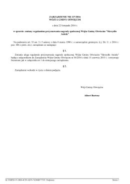 załącznikiem do Zarządzenia Wójta Gminy Oświęcim