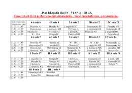 Plan lekcji dla klas IV - VI SP i I - III GS. Czwartek 24.11.16 próbny