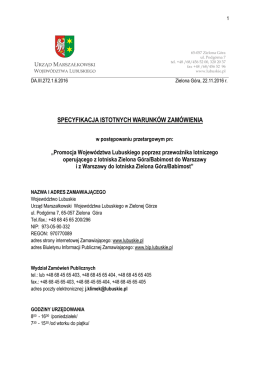 specyfikacja istotnych warunk&oacute;w zam&oacute;wienia