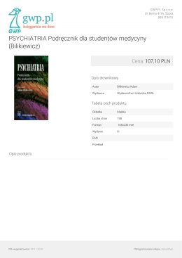 PSYCHIATRIA Podręcznik dla student&oacute;w medycyny (Bilikiewicz)