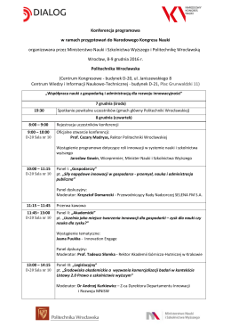 program ramowy konferencji - Ministerstwo Nauki i Szkolnictwa