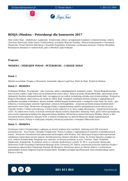 801 011 864 ROSJA (Moskwa &ndash; Petersburg) dla
