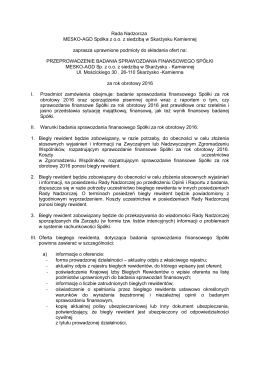 ogłoszenie wyb&oacute;r biegłego rewidenta 2016 - Mesko-AGD