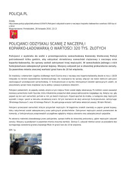 policja.pl policjanci odzyskali scanię z naczepą i koparko