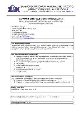 zapytanie ofertowe - Zakład Gospodarki Komunalnej