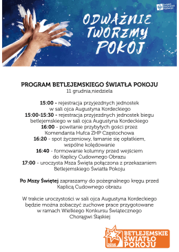 PROGRAM BETLEJEMSKIEGO ŚWIATŁA POKOJU