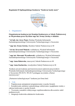 Regulamin konkursu - Szkoła Podstawowa nr 275