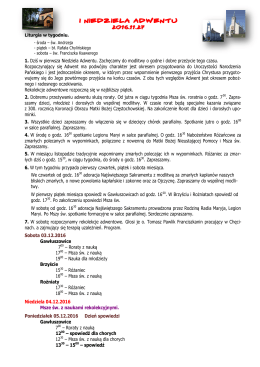 i niedziela adwentu - Parafia Gawłuszowice