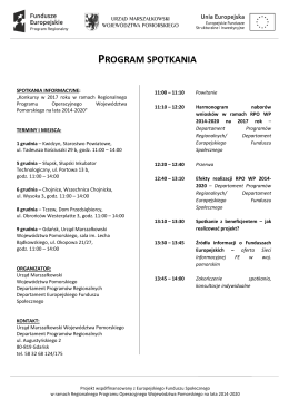 program spotkania - RPO WP 2014-2020