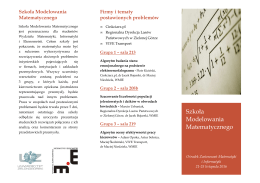 Szkoła Modelowania Matematycznego