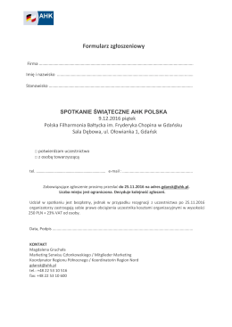 Formularz zgłoszeniowy