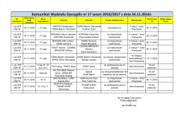 Komunikat Wydziału Dyscypliny nr 17