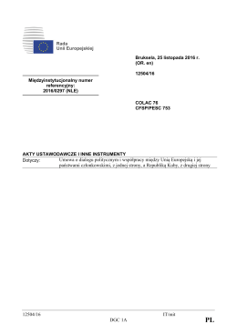 12504/16 IT/mit DGC 1A Umowa o dialogu politycznym i współpracy