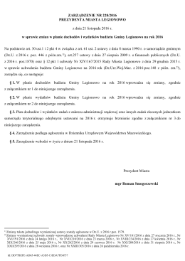 Zarządzenie Nr 228/2016 z dnia 21 listopada 2016 r.