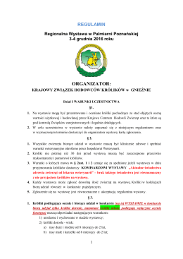Regulamin - Krajowy Związek Hodowc&oacute;w Kr&oacute;lik&oacute;w