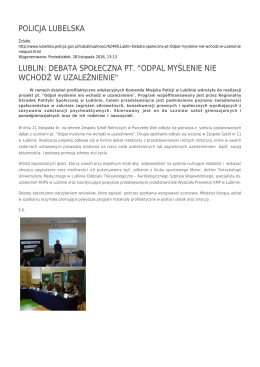 policja lubelska lublin: debata społeczna pt. “odpal myślenie nie