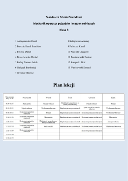 Plan lekcji - Przemystka