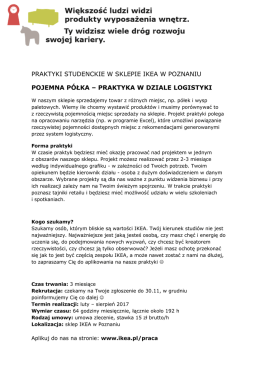 praktyka w dziale logistyki