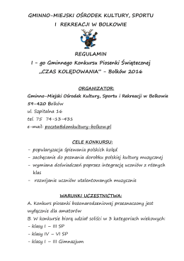 Regulamin - Gminno - Miejski Ośrodek Kultury Sportu i Rekreacji
